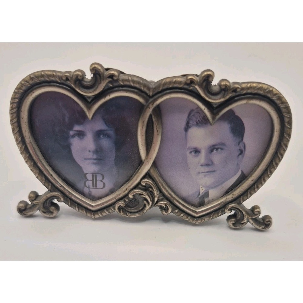 Vintage Russ Berries & Company Double Heart Metal Frame Victorian
